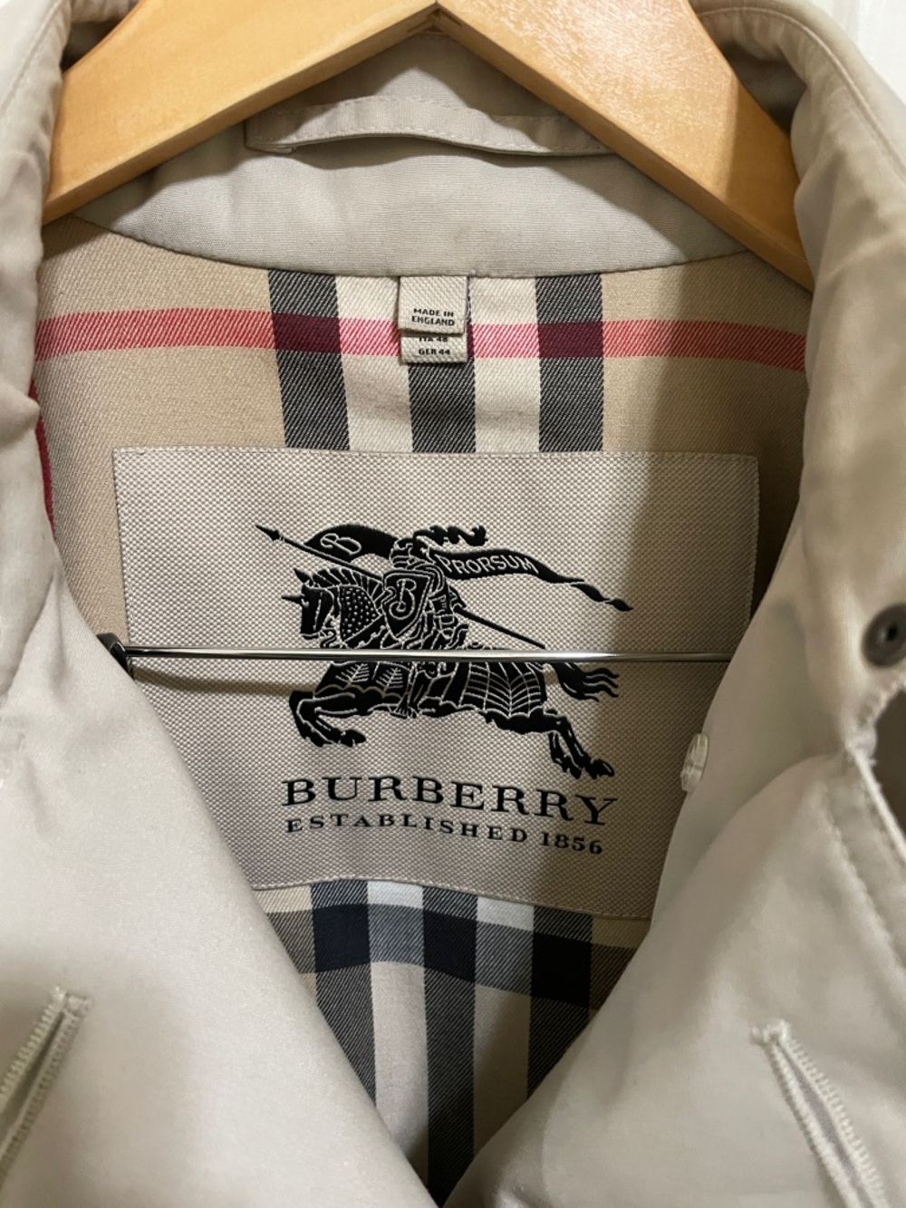 Burberry Classic Kensington Nova Check Lined Trench Equestrian Label Size 14 EUC